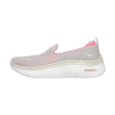 (W) Skechers Go Walk Hyper Burst 'Grey Pink Slip-On'