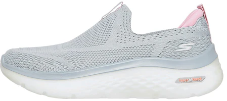 (Women) Skechers Go Walk Hyper Burst 'Grey Slip-On' 124586-GYPK (Women) Skechers Go Walk Hyper Burst 'Grey Slip-On' 124586-GYPK