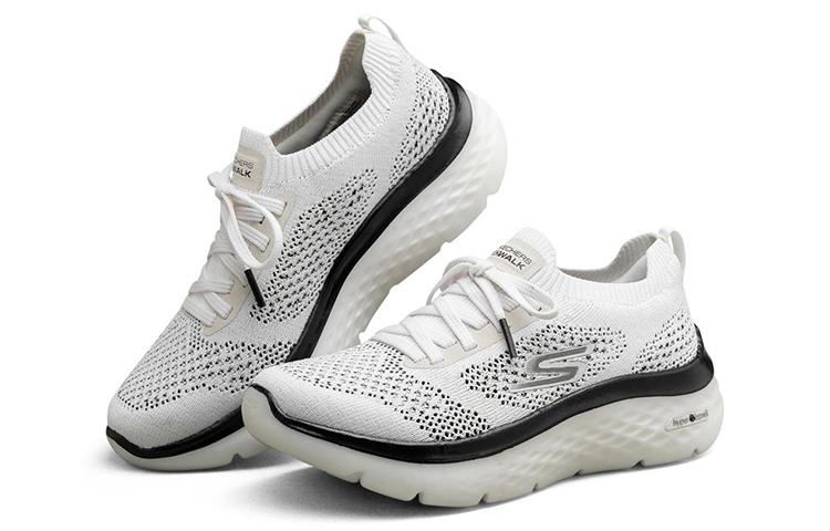 Lookbook (W) Skechers Go Walk Hyper Burst Baskets Basses Blanc/Noir 124593-WBK