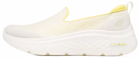 (Women) Skechers Go Walk Hyper Burst Slip-On 'White Yellow' 124577-WYL (Women) Skechers Go Walk Hyper Burst Slip-On 'White Yellow' 124577-WYL