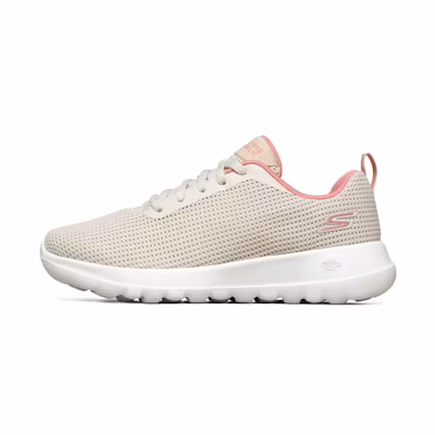 (W) Skechers Go Walk Joy Running Shoes Ivory/Pink