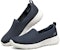 (W) Skechers Go Walk Joy Slip-On Kasut Biru Gelap 'Navy Blue White' 124186-NVW