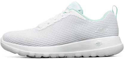 (Women) Skechers Go Walk Joy Running Shoes White/Green 15641-WMT (Women) Skechers Go Walk Joy Running Shoes White/Green 15641-WMT