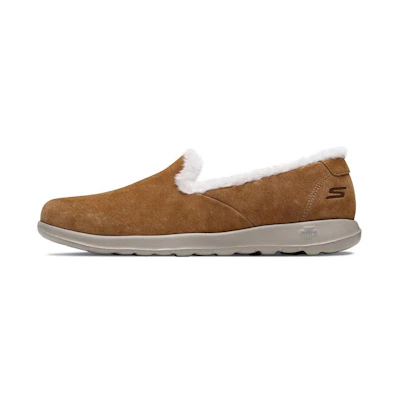 (W) Skechers Go Walk Lite 'Chestnut Fleece-Lined Slip-On'
