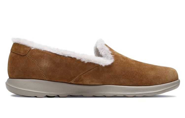Order (Women) Skechers Go Walk Lite 'Chestnut Fleece-Lined Slip-On' 15364-CSNT