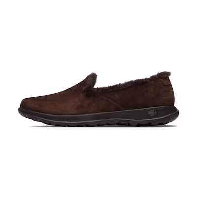 (W) Skechers Go Walk Lite 'Chocolate Plush Slip-On'