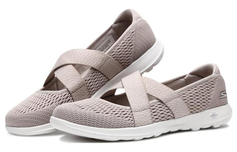 Lookbook Skechers GO WALK Lite 輕便回彈 低幫 運動休閒鞋 女款 灰褐色