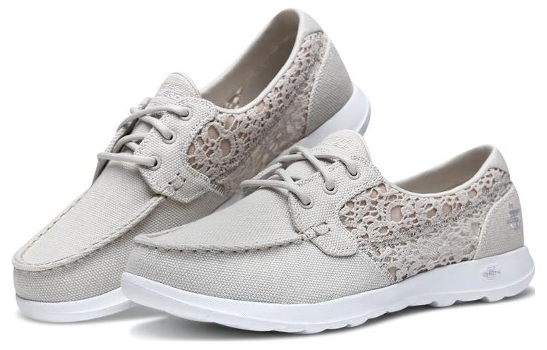 Lookbook Skechers GO WALK Lite 防滑耐磨減震 低幫 運動休閒鞋 女款 自然色