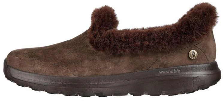 women-skechers-go-walk-lounge-refresh-chocolate-fleece-lined-175050-choc