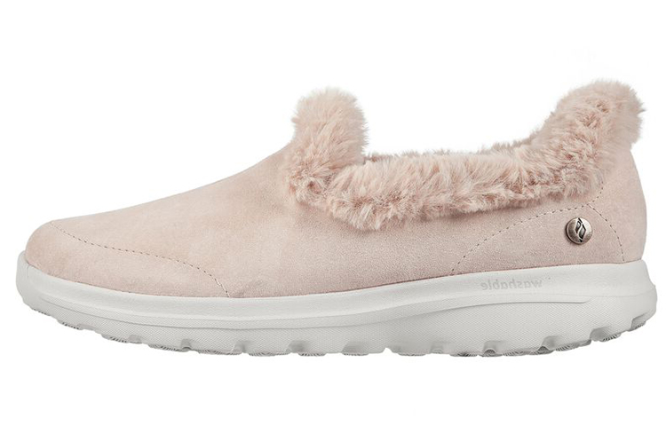 (Women) Skechers Go Walk Lounge-Refresh 'Light Pink Fleece-Lined' 175050-NAT