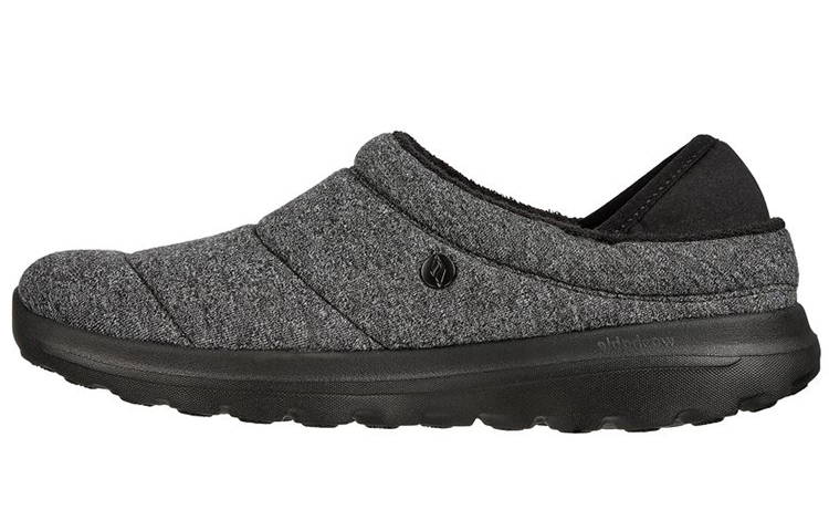 (Women) Skechers Go Walk Lounge 'At Ease Black Grey Fleece' 175031-BKGY