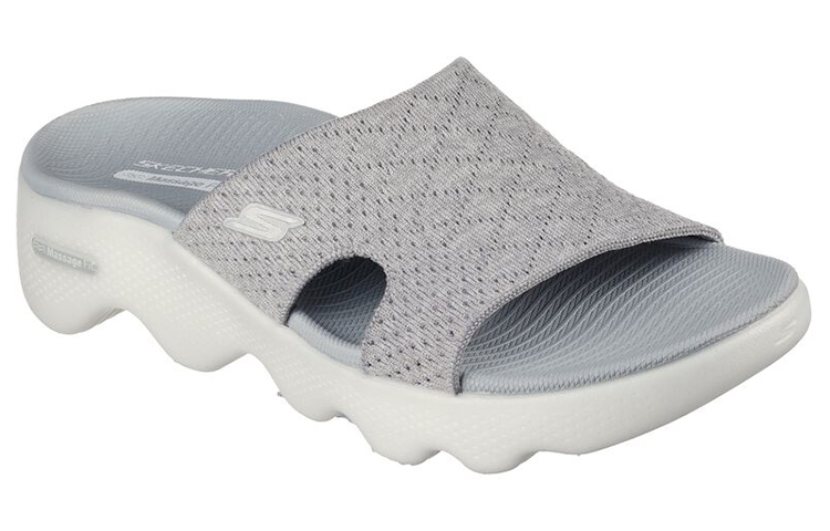Lookbook Skechers Go Walk Massage 舒適運動拖鞋 女款 灰