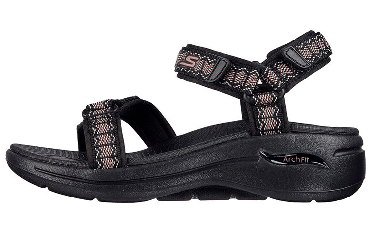 (Women) Skechers Go Walk Sandal 'Casual Fashion Black' 140256-BLK