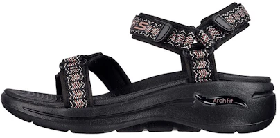(Women) Skechers Go Walk Sandal 'Casual Fashion Black' 140256-BLK (Women) Skechers Go Walk Sandal 'Casual Fashion Black' 140256-BLK
