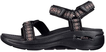 (Women) Skechers Go Walk Sandal 'Casual Fashion Black' 140256-BLK (Women) Skechers Go Walk Sandal 'Casual Fashion Black' 140256-BLK