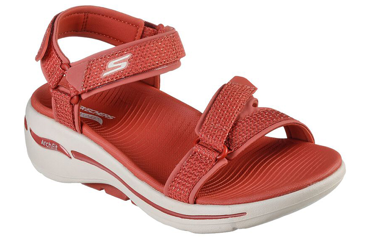 Lookbook (Women) Skechers Go Walk Sandal 'Red Brown' 140251-RUST