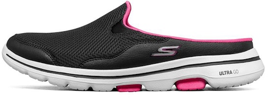 (Women) Skechers GO WALK Slip-On 'Black Pink' 124023-BKHP (Women) Skechers GO WALK Slip-On 'Black Pink' 124023-BKHP