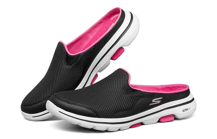 Lookbook (Women) Skechers GO WALK Slip-On 'Black Pink' 124023-BKHP