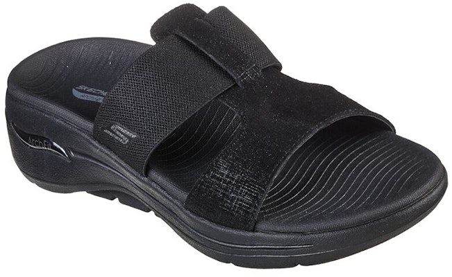 Skechers Go Walk 休閒時尚拖鞋 女款 黑 Lookbook Skechers Go Walk 休閒時尚拖鞋 女款 黑