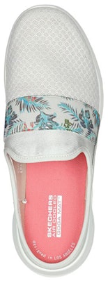 (W) Skechers Go Walk Slip-On 'Fesyen Kasual Kelabu Putih' 124713-NTCL Shop (W) Skechers Go Walk Slip-On 'Fesyen Kasual Kelabu Putih' 124713-NTCL