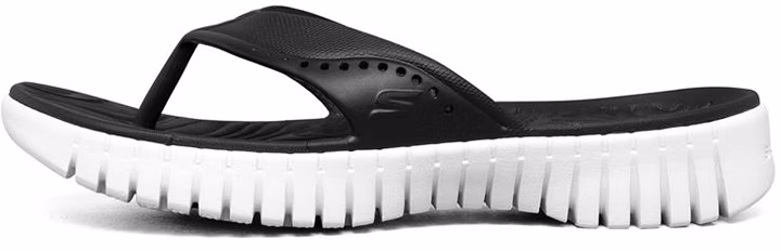 women-skechers-go-walk-smart-black-white-comfort-slides-111115-bkw