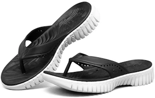 Lookbook Skechers GO WALK SMART 舒適人字運動拖鞋 女款 黑白