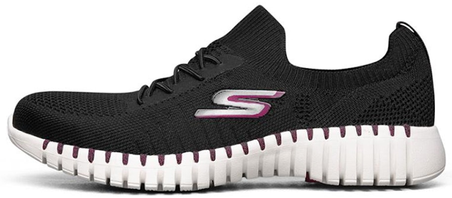 (Women) Skechers Go Walk Smart Running Shoes Black/White/Purple 124051-BKHP Buy (Women) Skechers Go Walk Smart Running Shoes Black/White/Purple 124051-BKHP