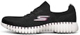 (W) Skechers Go Walk Smart Kasut Lari Hitam/Putih/Ungu 124051-BKHP