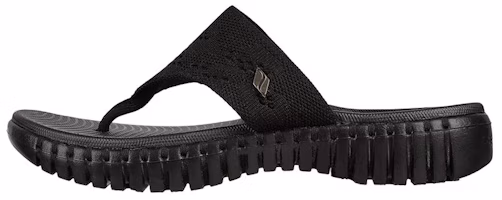 (Women) Skechers Go Walk Smart 'Comfort Thong Sport Slide - Black' 140182-BBK (Women) Skechers Go Walk Smart 'Comfort Thong Sport Slide - Black' 140182-BBK