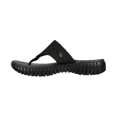 (W) Skechers Go Walk Smart 'CMFT Thong Sport Slide - Black'