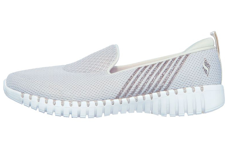 (Women) Skechers Go Walk Smart 'Simplified Comfort Slip-On Casual White' 124323-GLD
