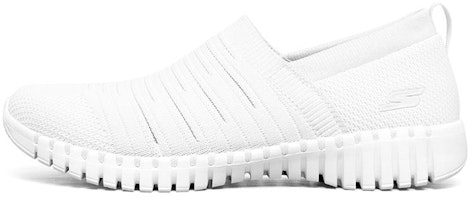 (Women) Skechers Go Walk Smart Slip-On Shoes White 124043-WHT (Women) Skechers Go Walk Smart Slip-On Shoes White 124043-WHT