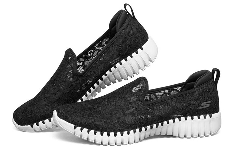 Lookbook (W) Skechers Go Walk Smart Chaussures Paresseuses Noires 124165-BKW