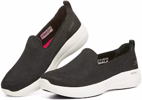 Lookbook Skechers GO WALK 穩定減震防滑透氣 低幫 運動休閒鞋 女款 黑色