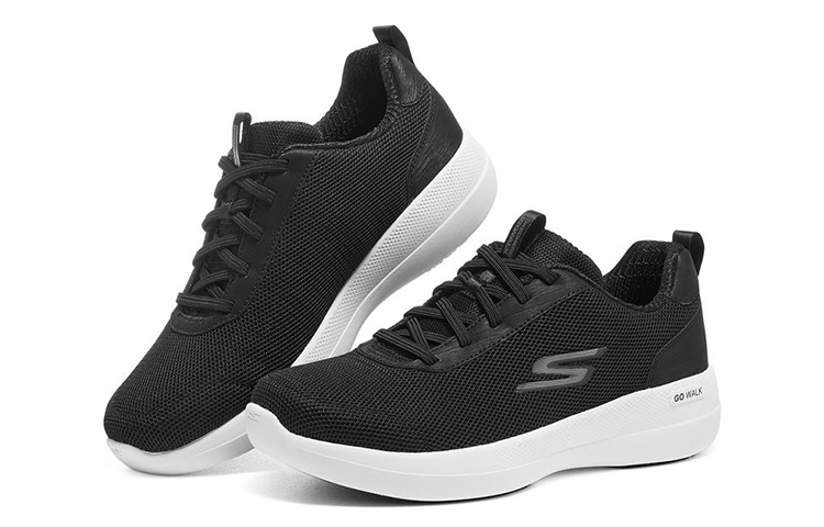 Lookbook (W) Skechers GO WALK Kestabilan 'Hitam Putih' 124602-BKW