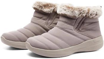 Lookbook Skechers GO WALK 稳定性 短筒 雪靴 女款 灰褐色
