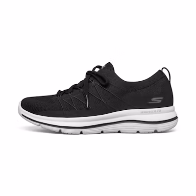 (W) Skechers Go Walk Stretch Fit Running Shoes Black/White