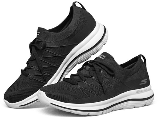 (W) Skechers Go Walk Sepatu Lari Stretch Fit Hitam/Putih 124386-BKW Lookbook (W) Skechers Go Walk Sepatu Lari Stretch Fit Hitam/Putih 124386-BKW