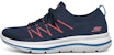 (W) Skechers Go Walk Stretch Fit Kasut Sukan Biru/Putih/Jingga 124386-NVMT