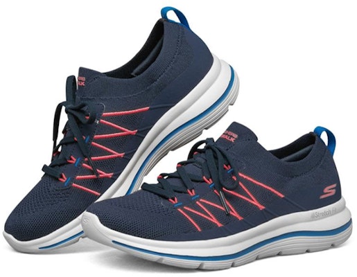 Skechers Go Walk 延伸機能 女款 藍白橘 Lookbook Skechers Go Walk 延伸機能 女款 藍白橘