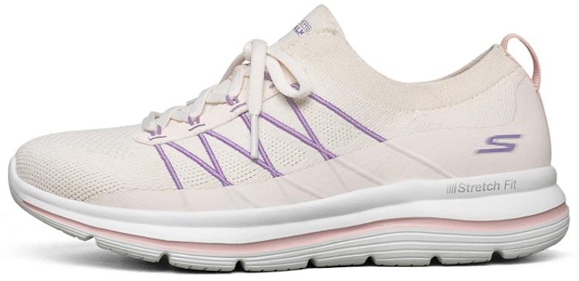 (Women) Skechers Go Walk Stretch Fit Running Shoes White/Pink/Purple 124386-WMLT Buy (Women) Skechers Go Walk Stretch Fit Running Shoes White/Pink/Purple 124386-WMLT