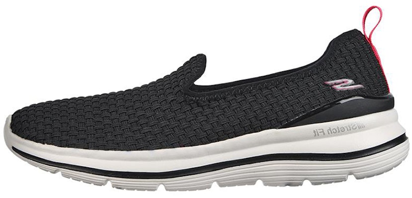 (Women) Skechers Go Walk Stretch Fit Slip-On 'Black Red' 124398-BKHP Buy (Women) Skechers Go Walk Stretch Fit Slip-On 'Black Red' 124398-BKHP