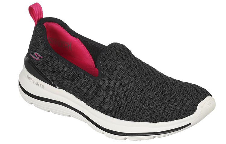 Lookbook (Women) Skechers Go Walk Stretch Fit Slip-On 'Black Red' 124398-BKHP