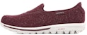 (W) Skechers Go Walk Travel 'Burgundy Slip-On' Wanita Kasut Tanpa Tali Merah Tua 124474-BURG
