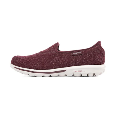 (W) Skechers Go Walk Travel 'Burgundy Slip-On'