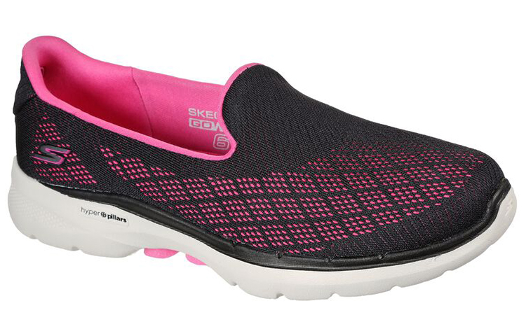 Lookbook (W) Skechers GOwalk 6 宇宙力便鞋 黑色/粉色 124522-BKHP