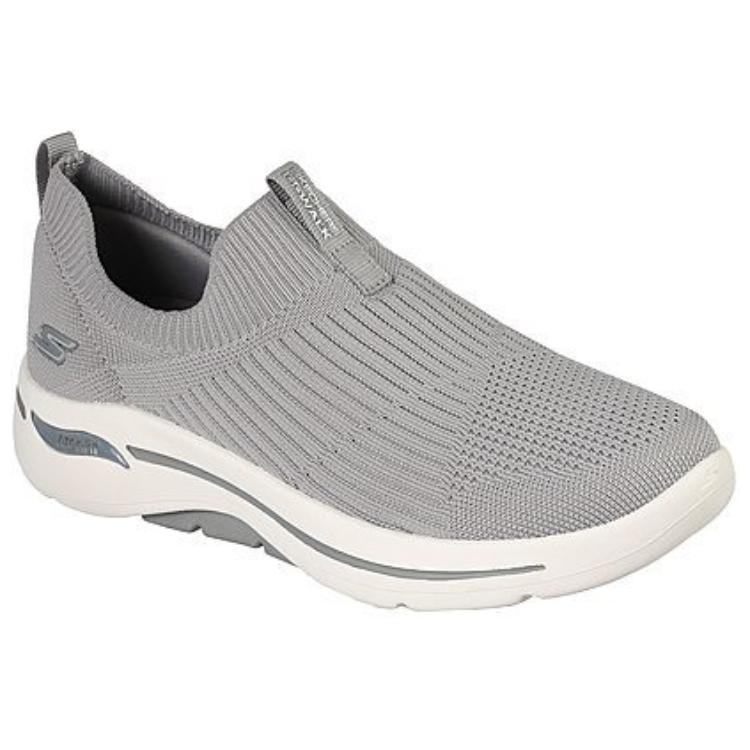 Lookbook Skechers Gowalk Arch Fit-Iconic 舒適透氣 一腳蹬運動休閒鞋 女款 灰色