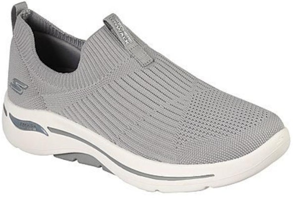 Skechers Gowalk Arch Fit-Iconic 舒適透氣 一腳蹬運動休閒鞋 女款 灰色 Lookbook Skechers Gowalk Arch Fit-Iconic 舒適透氣 一腳蹬運動休閒鞋 女款 灰色