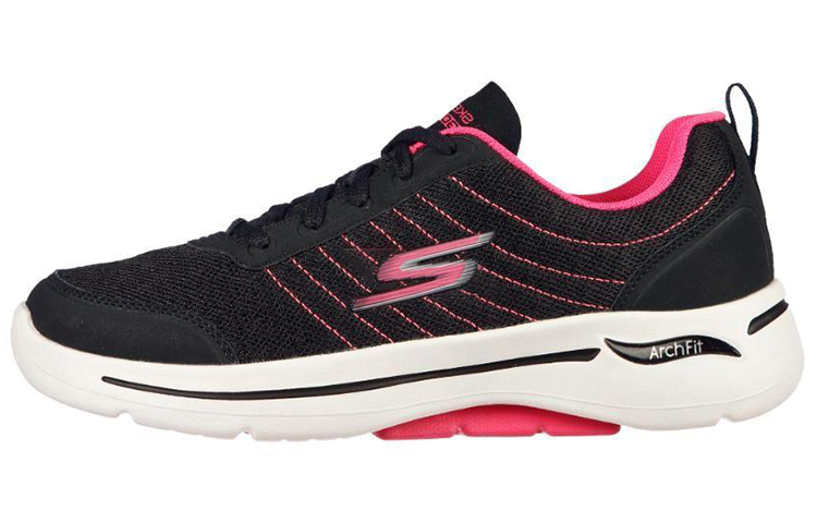 (Women) Skechers Gowalk Arch Fit-True Vision Black/Pink 124484-BKPK