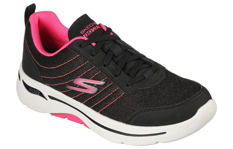 Lookbook (W) Skechers Gowalk Arch Fit-True Vision Nero/Rosa 124484-BKPK